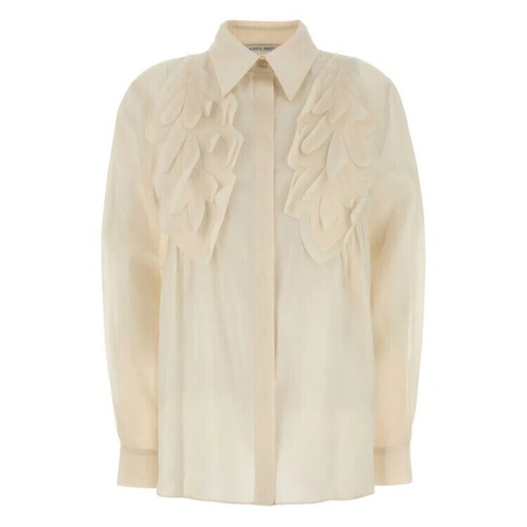 Alberta Ferretti Tailored White Shirt With Structured Collar - NWT